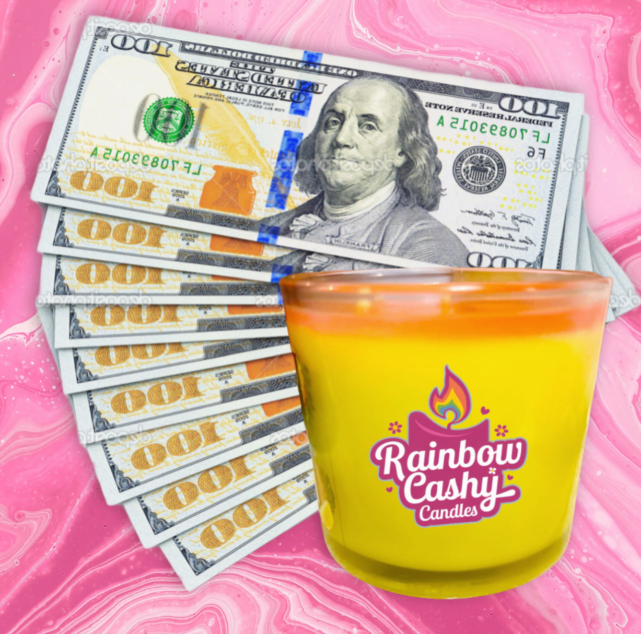 The Festival Luau's Rainbow Cashy Candles